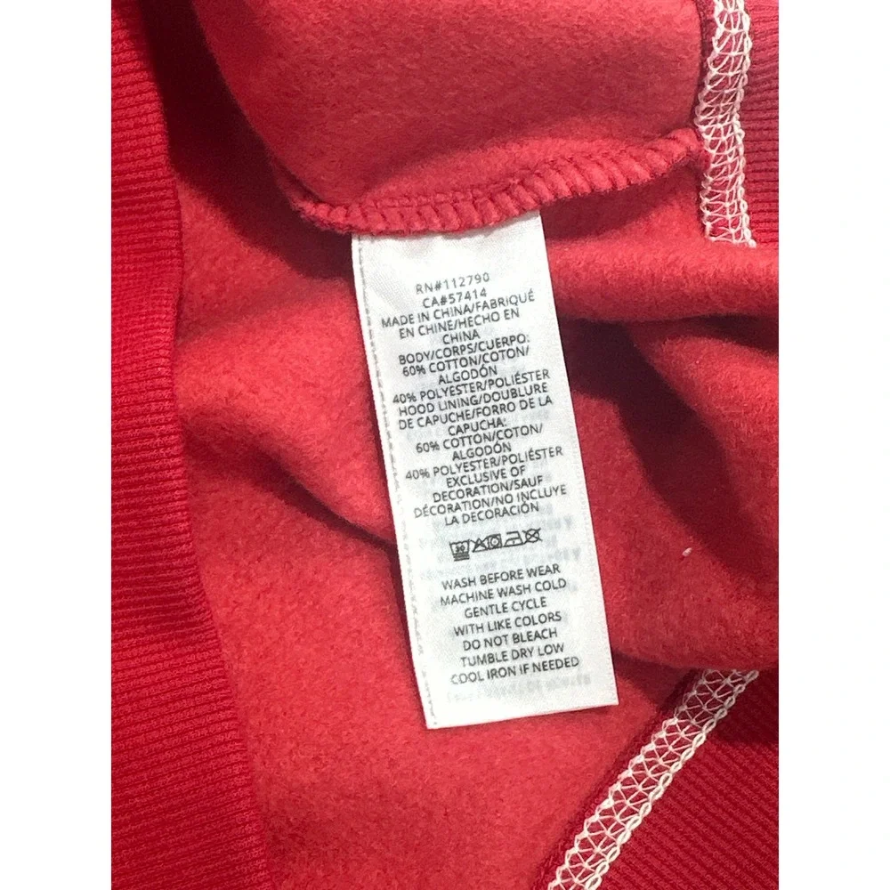 True Religion Mens Red Full Zip Buddha Logo Hoodie White Contrast Stitch XL
